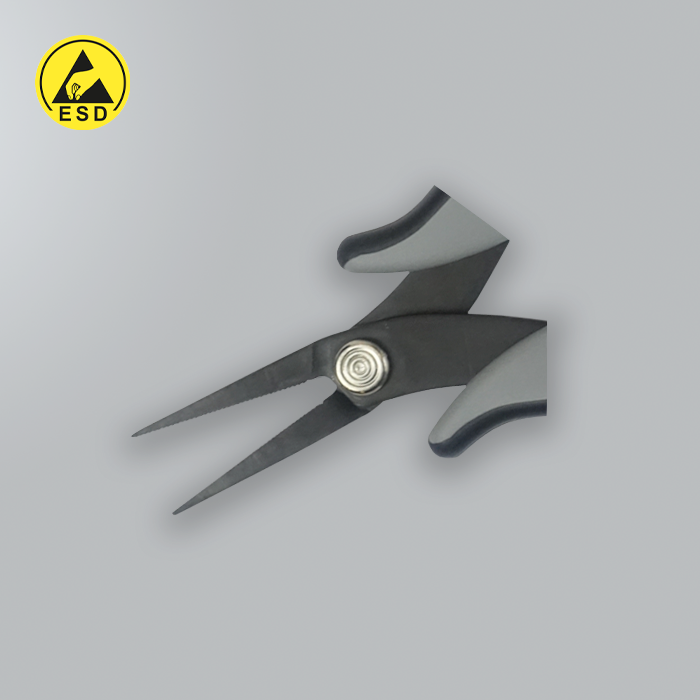 Long Needle-Nose Plier - Serrated ESD - close up Long Needle-Nose Plier - Serrated ESD - close up